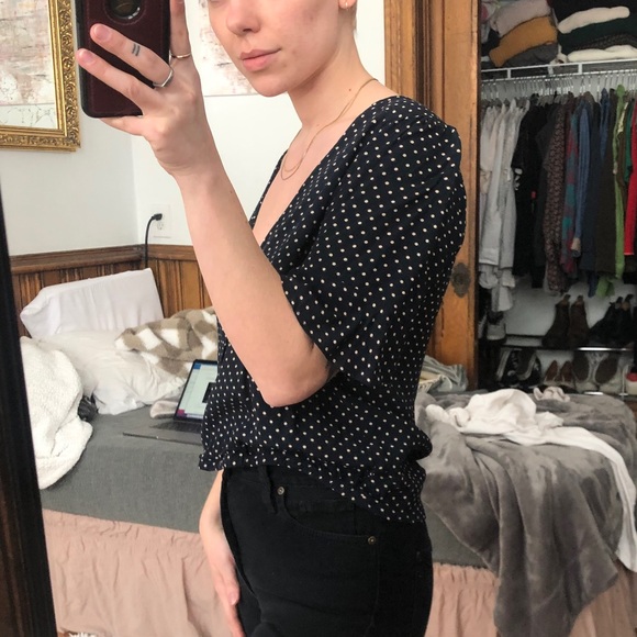 Sanctuary flutter sleeve polka dot blouse - Picture 3 of 15